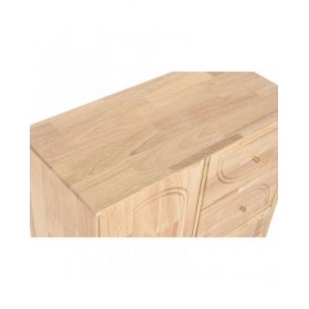 Credenza Home ESPRIT Naturale Metallo Rattan Legno d'albero della gomma 73,5 x 35 x 78 cm