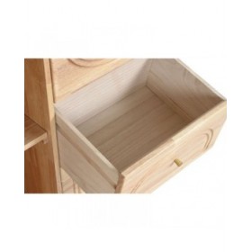 Credenza Home ESPRIT Naturale Metallo Rattan Legno d'albero della gomma 73,5 x 35 x 78 cm