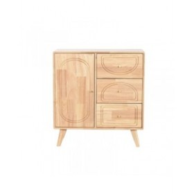 Credenza Home ESPRIT Naturale Metallo Rattan Legno d'albero della gomma 73,5 x 35 x 78 cm