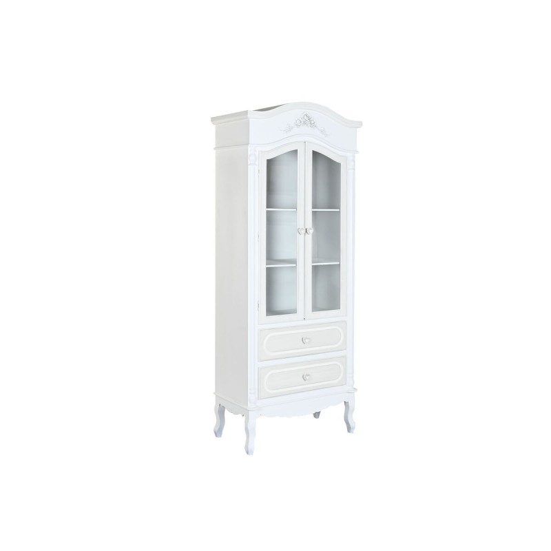 Stand Espositore Home ESPRIT Bianco Legno Cristallo 76 x 39 x 193 cm