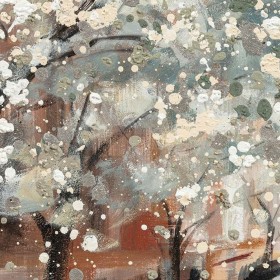 Quadro DKD Home Decor Alberi Cottage 100 x 3,7 x 100 cm (2 Unità)