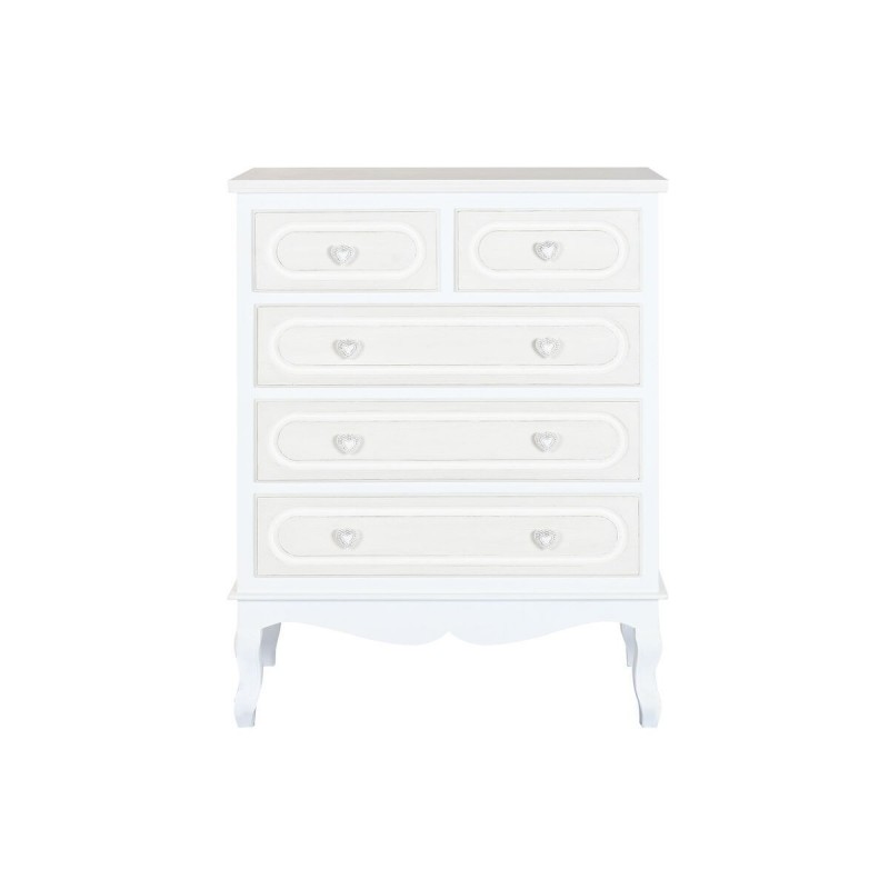 Cassettiera Home ESPRIT Bianco Beige Romantico 80 x 42 x 105 cm