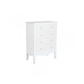 Cassettiera Home ESPRIT Bianco Beige Romantico 80 x 42 x 105 cm