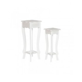 Set di 2 tavoli Home ESPRIT Bianco 30 x 30 x 76,5 cm