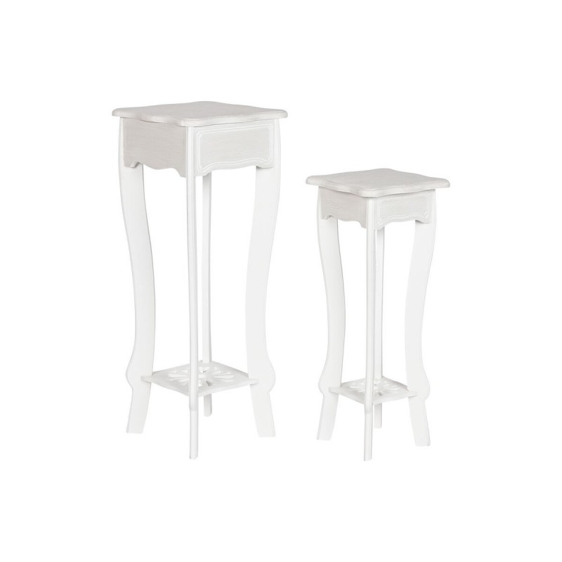 Set di 2 tavoli Home ESPRIT Bianco 30 x 30 x 76,5 cm
