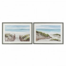Quadro DKD Home Decor Spiaggia Mediterraneo 70 x 3,3 x 50 cm (2 Unità)
