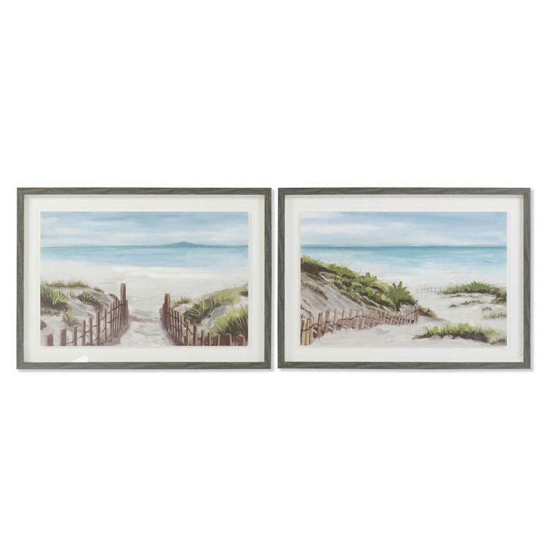 Quadro DKD Home Decor Spiaggia Mediterraneo 70 x 3,3 x 50 cm (2 Unità)
