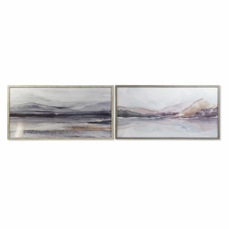 Quadro DKD Home Decor 124 x 4,5 x 64 cm Montagna Moderno (2 Unità)