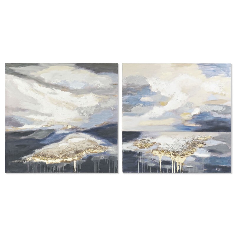Quadro DKD Home Decor 100 x 3,5 x 100 cm Astratto Moderno (2 Unità)