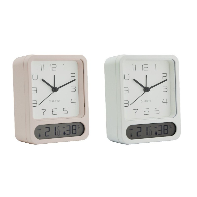 Orologio da Tavolo Home ESPRIT Bianco (2 Unità)