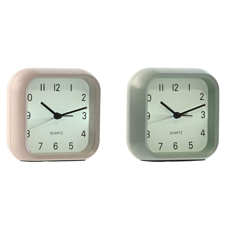 Orologio da Tavolo Home ESPRIT Rosa Menta (2 Unità)
