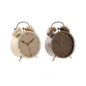 Orologio da Tavolo Home ESPRIT Marrone Beige (2 Unità)