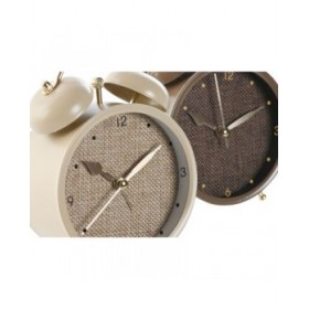 Orologio da Tavolo Home ESPRIT Marrone Beige (2 Unità)