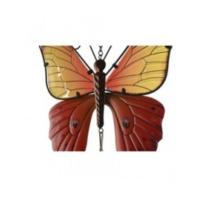 Decorazione da Parete Home ESPRIT Azzurro Arancio Farfalla Shabby Chic 23 x 13 x 90 cm (2 Unità)