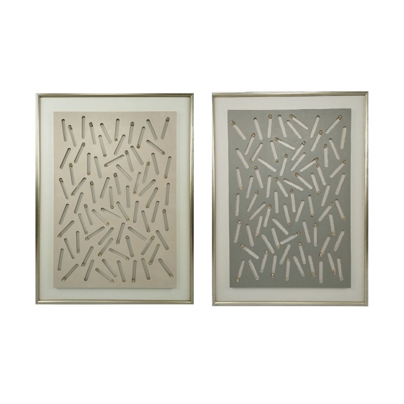 Quadro Home ESPRIT Verde Beige Dorato Moderno Città 90 x 3,5 x 120 cm (2 Unità)