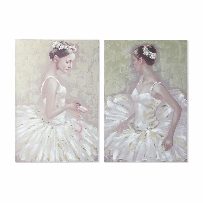 Quadro DKD Home Decor 80 x 3 x 120 cm Ballerina Classica Tradizionale (2 Unità)