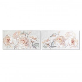 Quadro DKD Home Decor 120 x 3 x 60 cm Fiori Shabby Chic (2 Unità)