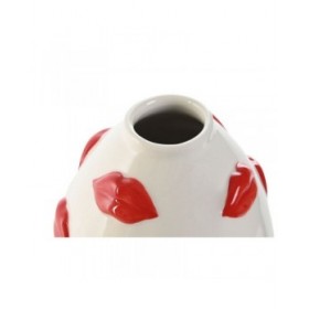 Vaso Home ESPRIT Bianco Rosso Dolomite 15 x 15 x 22,5 cm