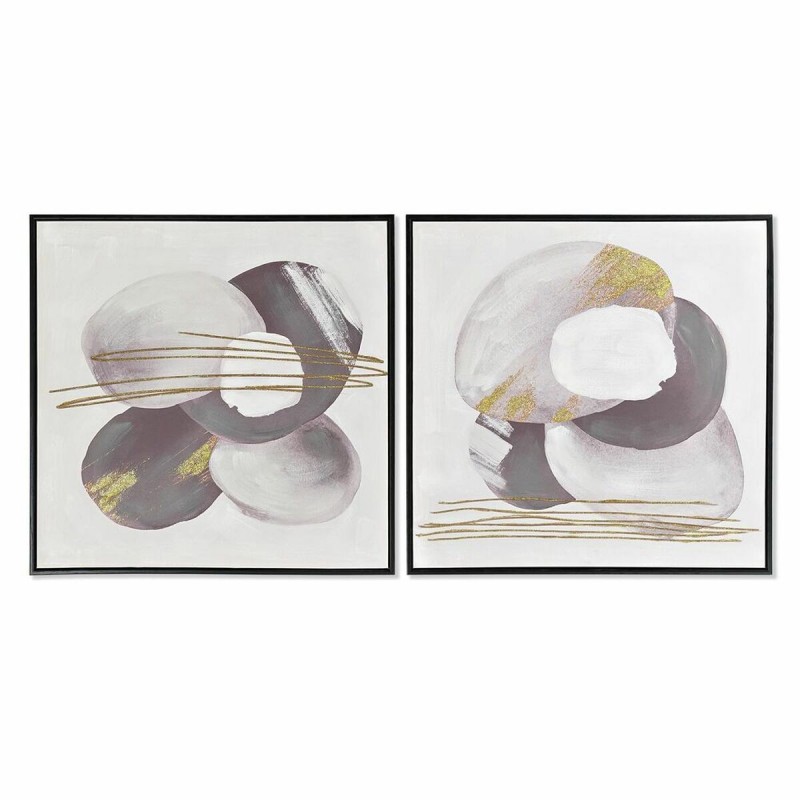 Quadro DKD Home Decor Astratto 60 x 3,5 x 60 cm Città (2 Unità)