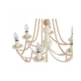 Lampadario Home ESPRIT Marrone Chiaro Metallo Ferro Pino 25 W 57 x 28 x 57 cm