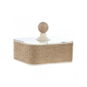 Scatola-Portagioie Home ESPRIT Marrone Chiaro Metallo 16 x 16 x 11 cm (2 Pezzi)