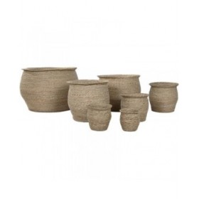 Vaso Home ESPRIT Marrone Fibra Città 70 x 70 x 58 cm (7 Unità)