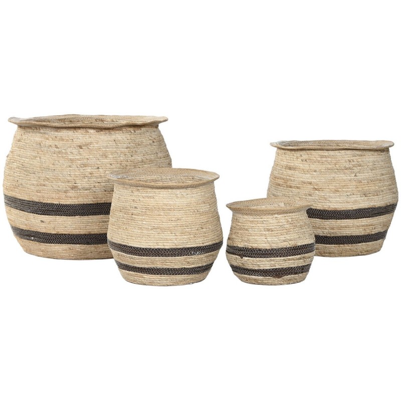 Vaso Home ESPRIT Marrone Fibra Arabo 60 x 60 x 52 cm (4 Unità)
