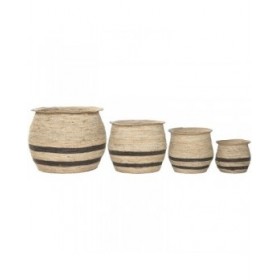 Vaso Home ESPRIT Marrone Fibra Arabo 60 x 60 x 52 cm (4 Unità)