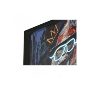 Quadro Home ESPRIT Nero Leone Scimmia Loft 83 x 3,7 x 83 cm (2 Unità)