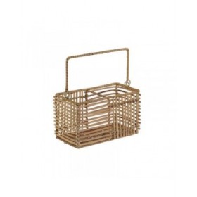 Cestello per posate DKD Home Decor Marrone Ferro 20 x 10 x 12 cm