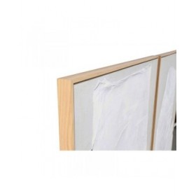 Quadro Home ESPRIT Bianco Nero Beige Astratto 103 x 4,3 x 143 cm (2 Unità)