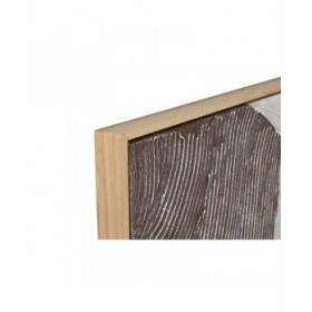 Quadro Home ESPRIT Marrone Nero Beige Astratto 123 x 4,3 x 123 cm (2 Unità)