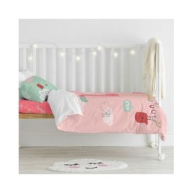 Set di copripiumino HappyFriday Moshi Moshi Hola Multicolore Culla Neonato 2 Pezzi