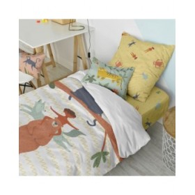 Set di copripiumino HappyFriday Mr Fox Jungle life  Multicolore Singolo 2 Pezzi
