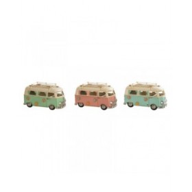 Statua Decorativa Home ESPRIT Azzurro Verde Rosa Vintage 20 x 9 x 11 cm (3 Unità)