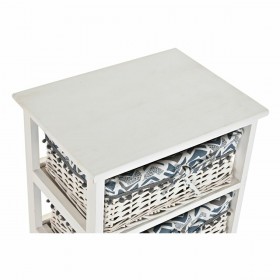 Cassettiera DKD Home Decor Azzurro Bianco vimini Legno di paulownia 40 x 29 x 59 cm
