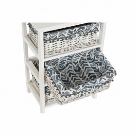 Cassettiera DKD Home Decor Azzurro Bianco vimini Legno di paulownia 40 x 29 x 59 cm