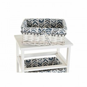 Cassettiera DKD Home Decor Azzurro Bianco vimini Legno di paulownia 40 x 29 x 59 cm