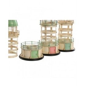 Statua Decorativa Home ESPRIT Azzurro Verde Rosa 13 x 13 x 27,5 cm (3 Unità)