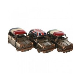 Statua Decorativa Home ESPRIT Dorato Argentato Macchina Vintage 17 x 9 x 8 cm (3 Unità)