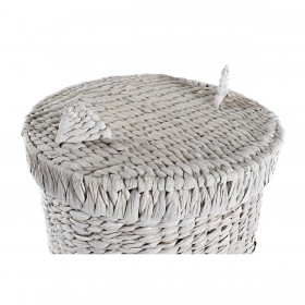 Cesto per i Panni Sporchi DKD Home Decor Bianco Per bambini Gatto 42 x 42 x 63 cm Fibra (2 Unità)