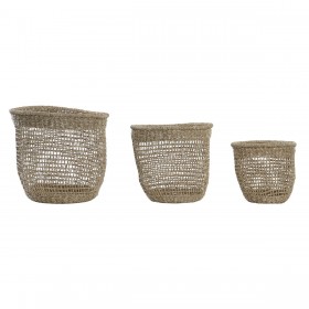 Set di Cestini DKD Home Decor 35 x 35 x 35 cm Boho