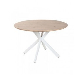 Tavolo da Pranzo Home ESPRIT Bianco Marrone Ferro Legno MDF 120 x 120 x 75 cm