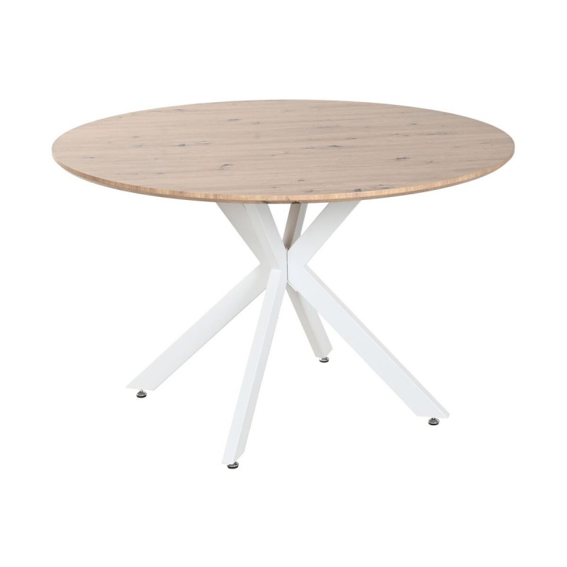 Tavolo da Pranzo Home ESPRIT Bianco Marrone Ferro Legno MDF 120 x 120 x 75 cm