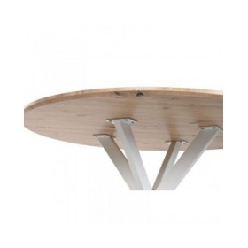 Tavolo da Pranzo Home ESPRIT Bianco Marrone Ferro Legno MDF 120 x 120 x 75 cm