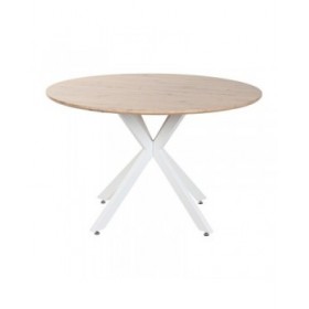 Tavolo da Pranzo Home ESPRIT Bianco Marrone Ferro Legno MDF 120 x 120 x 75 cm