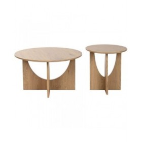 Set di 2 tavoli Home ESPRIT Naturale 75 x 75 x 45 cm