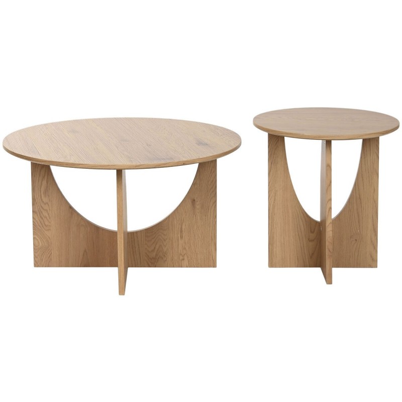 Set di 2 tavoli Home ESPRIT Naturale 75 x 75 x 45 cm