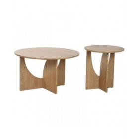 Set di 2 tavoli Home ESPRIT Naturale 75 x 75 x 45 cm