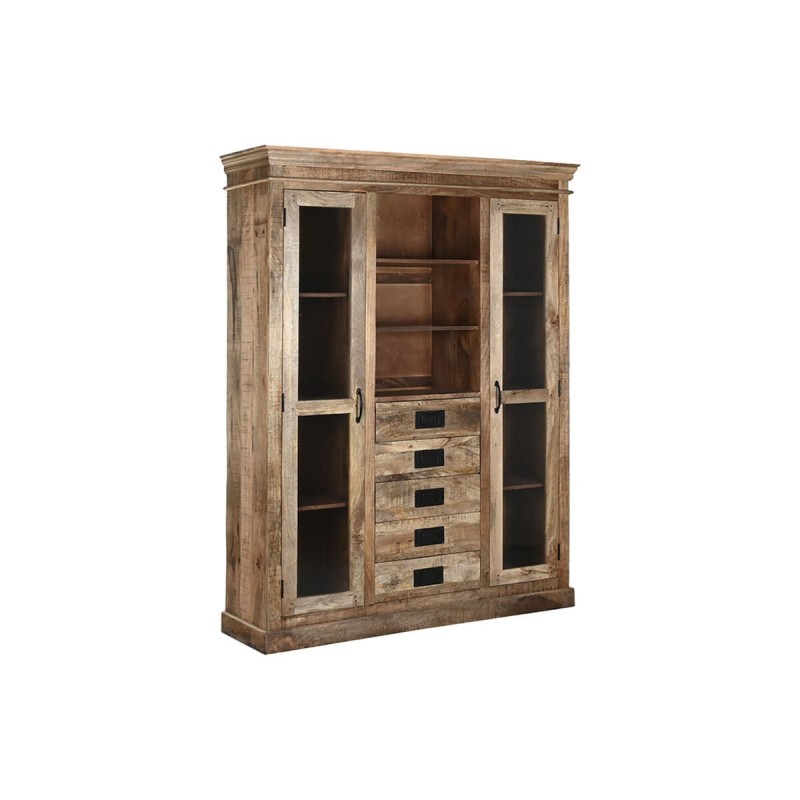 Stand Espositore Home ESPRIT Marrone Cristallo Legno di mango 165 x 45 x 210 cm